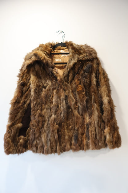 Veste en fourrure marron