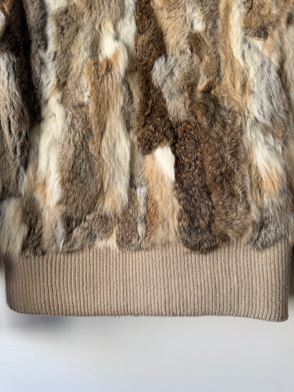 Veste en fourrure multicolore