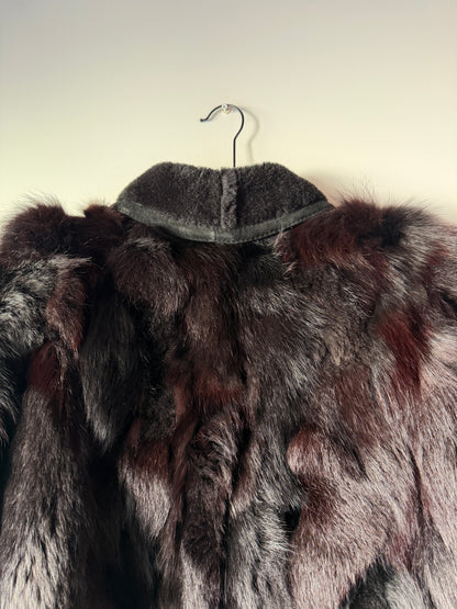 Veste en peau lainée et fourrure