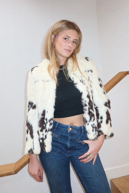 Veste en fourrure bicolore