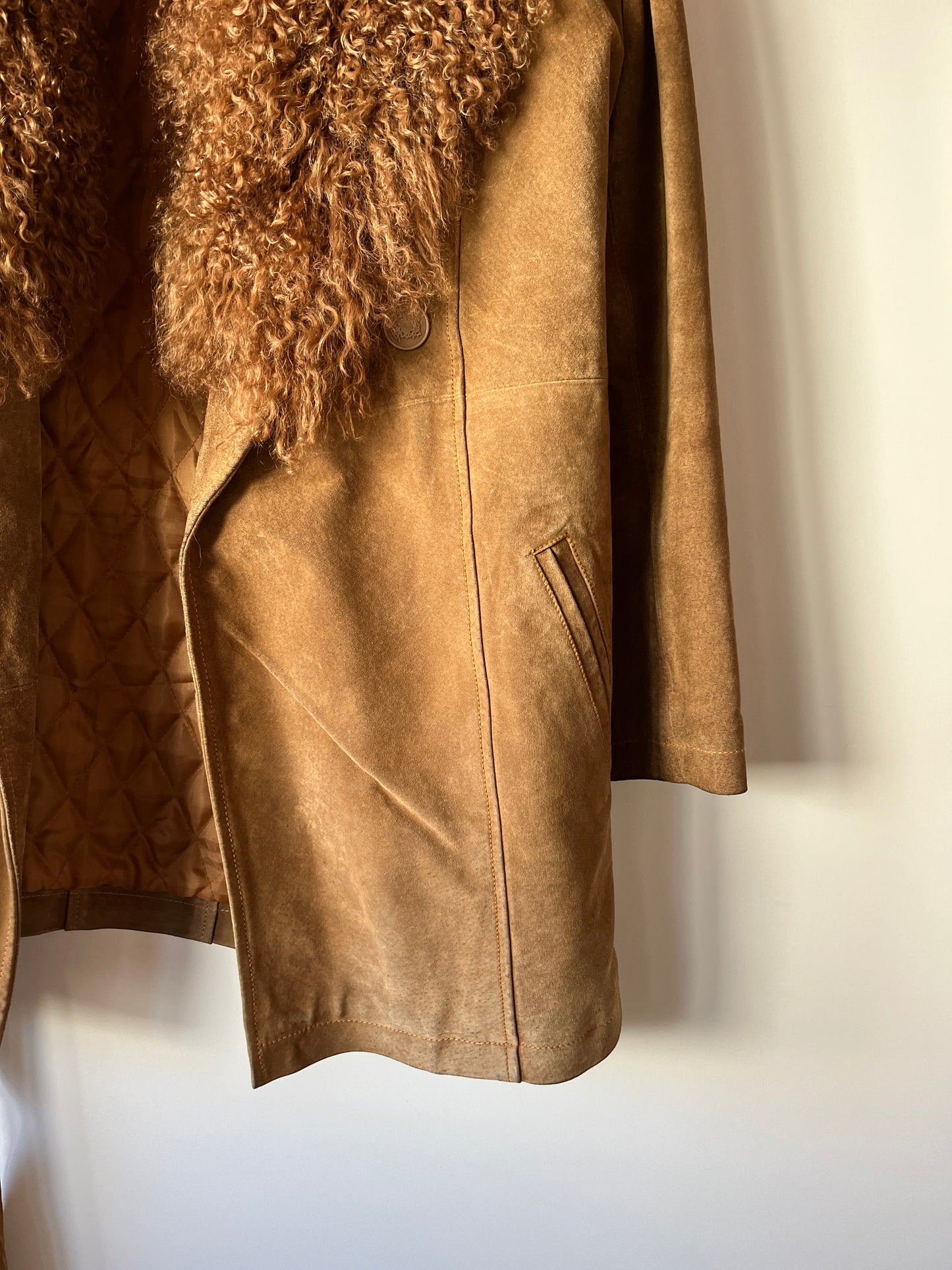 Manteau Afghan mi-long camel
