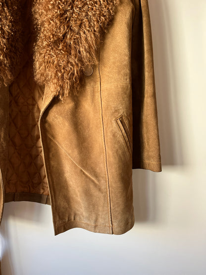 Manteau Afghan mi-long camel