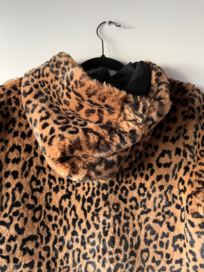 Veste à capuche imprimée léopard