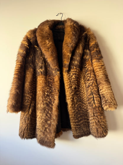 Manteau en fourrure marron