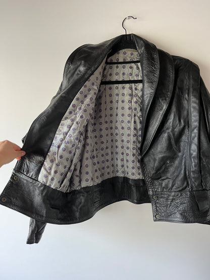 Veste en cuir noir modulable