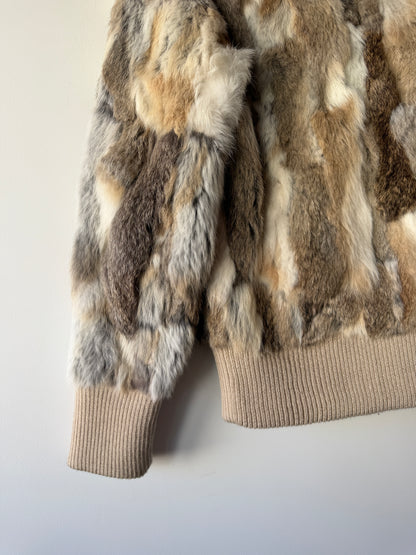 Veste en fourrure multicolore