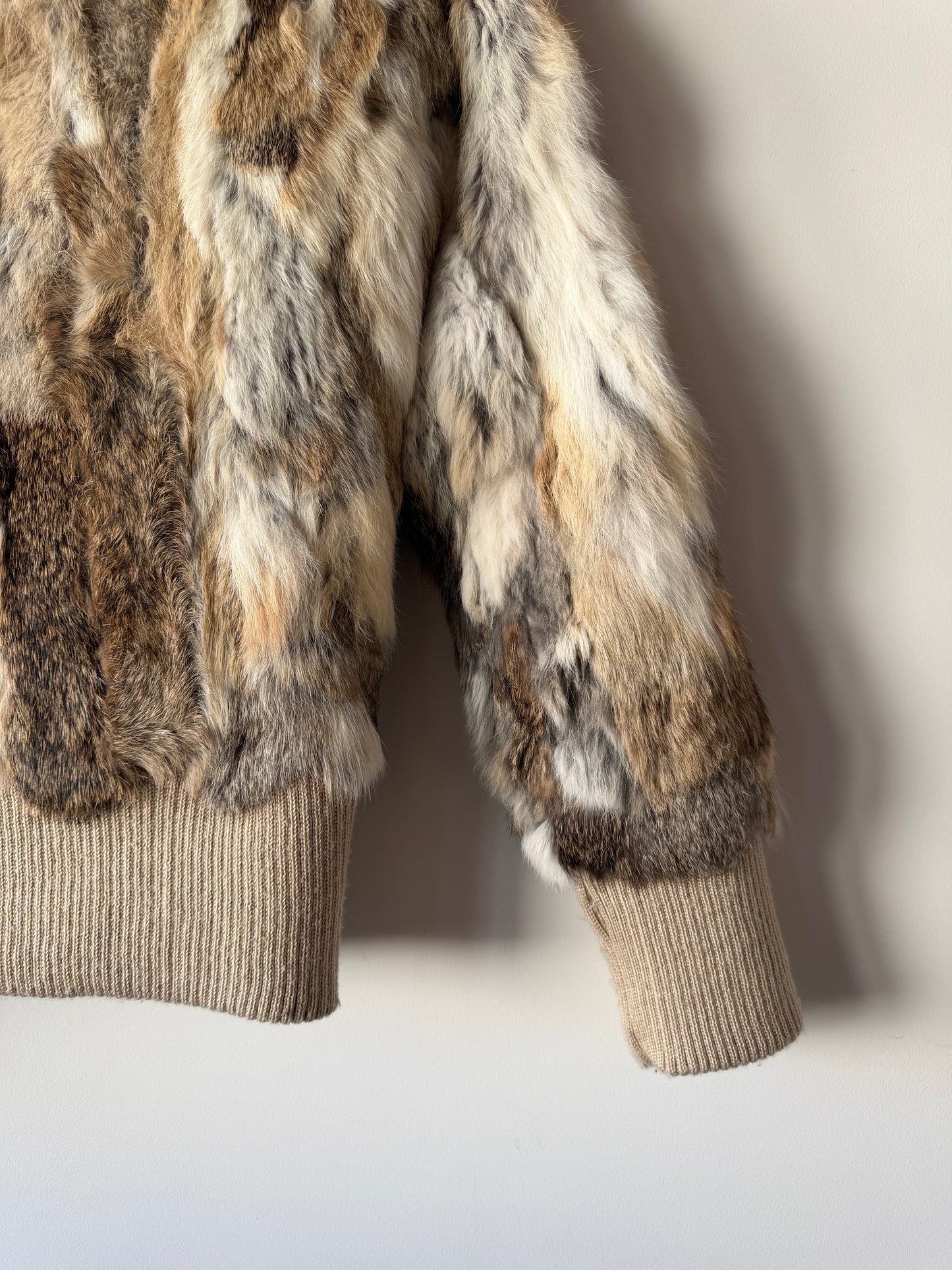 Veste en fourrure multicolore