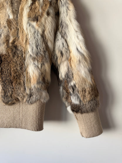 Veste en fourrure multicolore