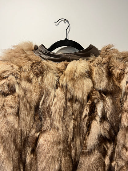 Veste en fourrure et cuir