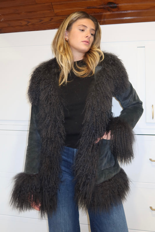Manteau Afghan gris foncé