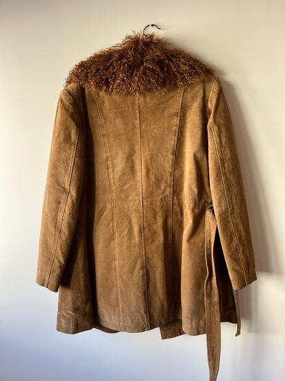 Manteau Afghan mi-long camel