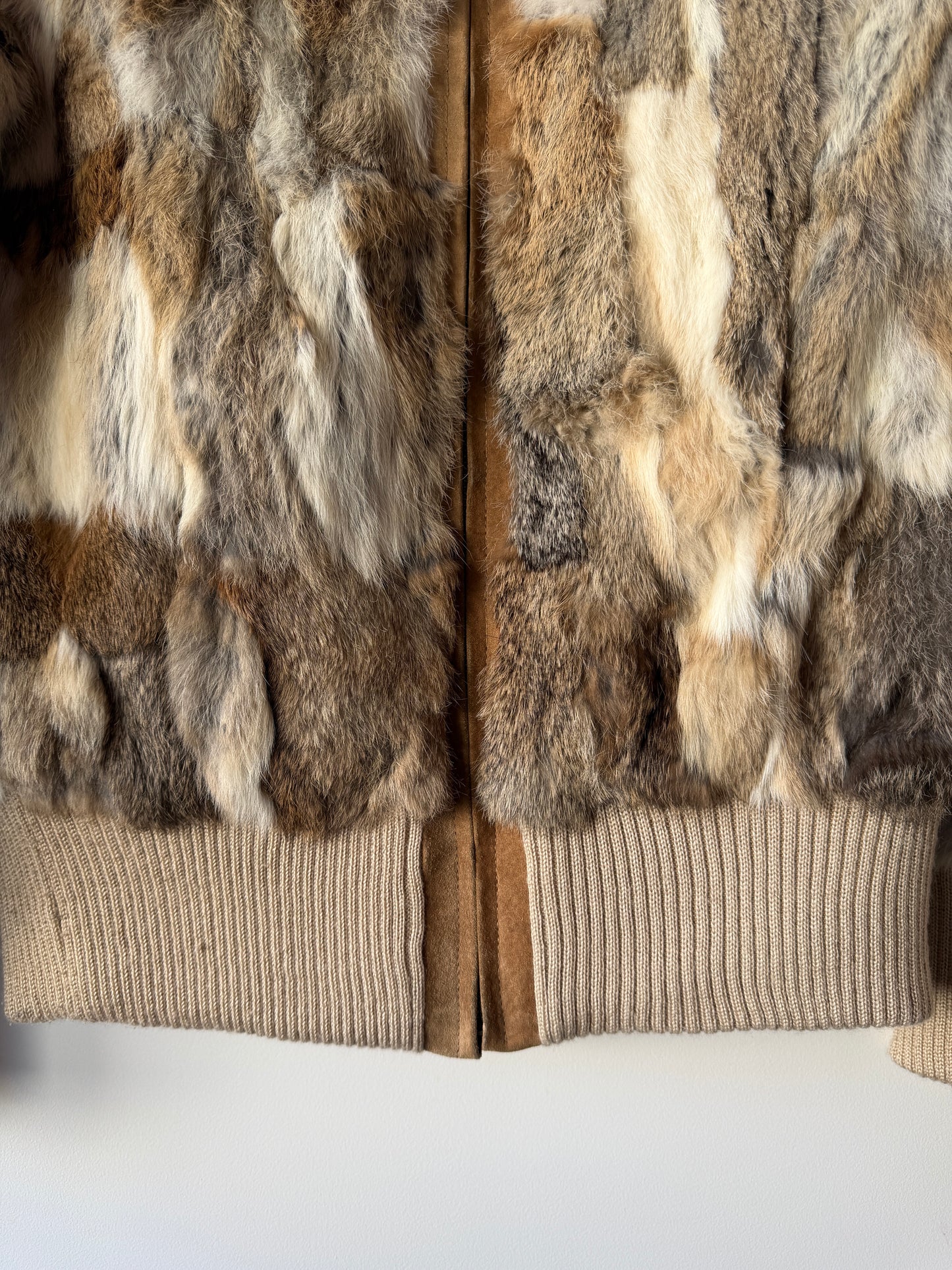 Veste en fourrure multicolore