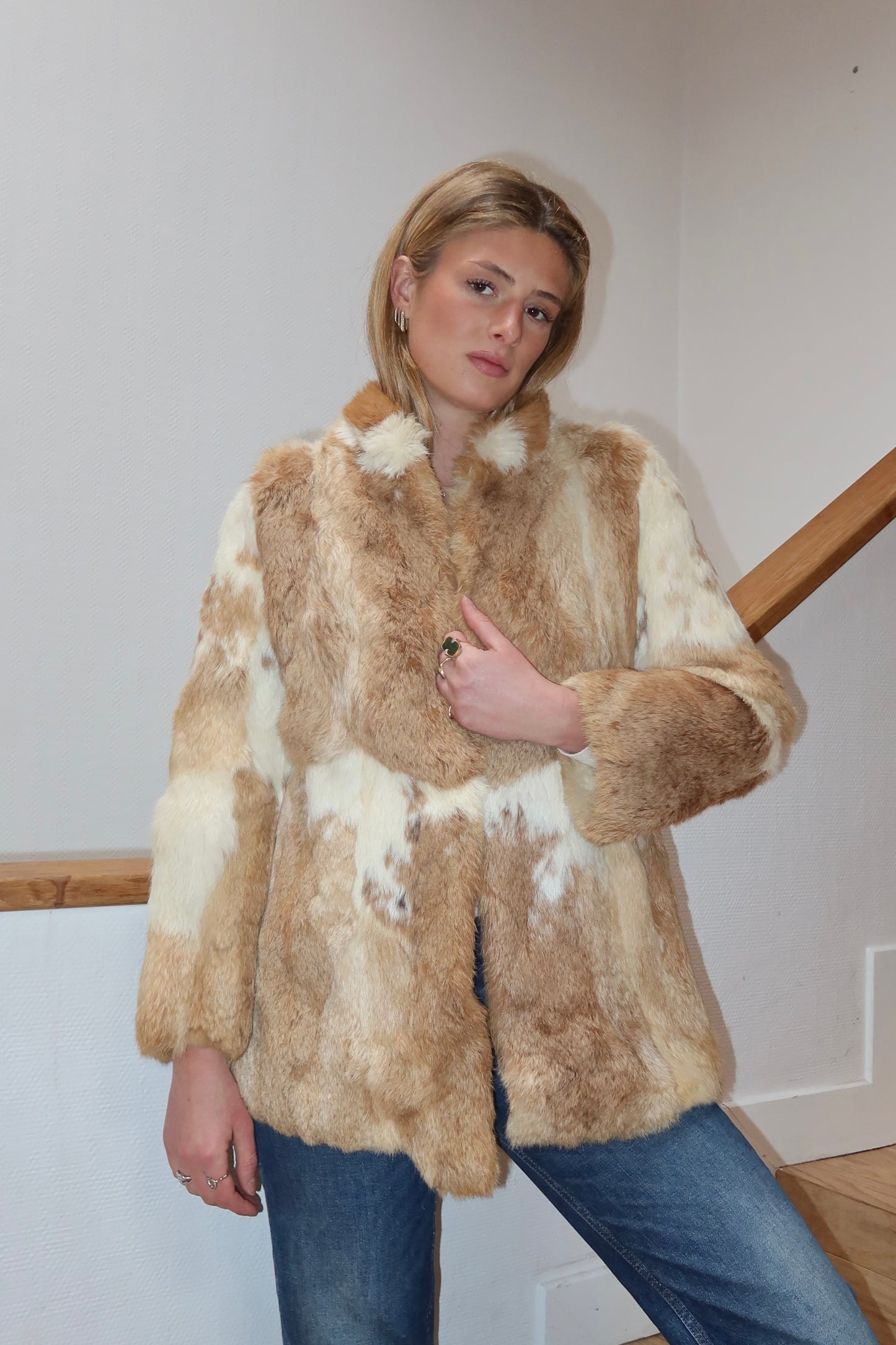 Veste en fourrure bicolore