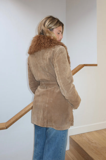 Manteau Afghan mi-long camel
