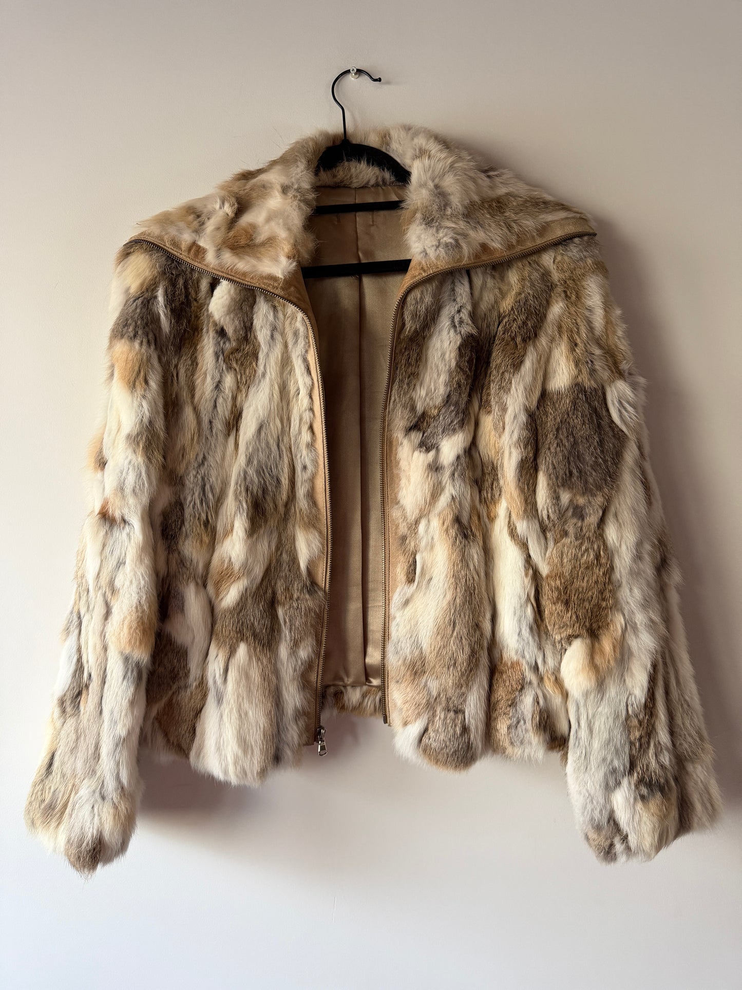 Veste en fourrure multicolore