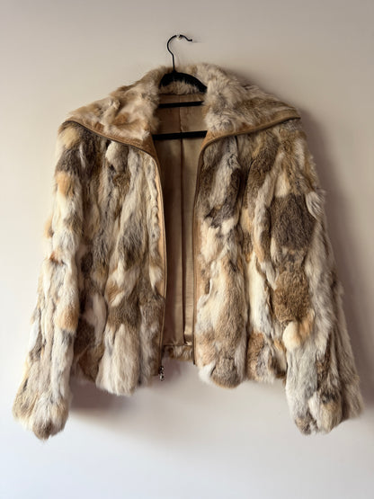 Veste en fourrure multicolore