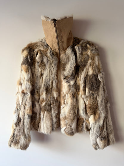Veste en fourrure multicolore