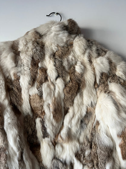 Veste courte en fourrure multicolore