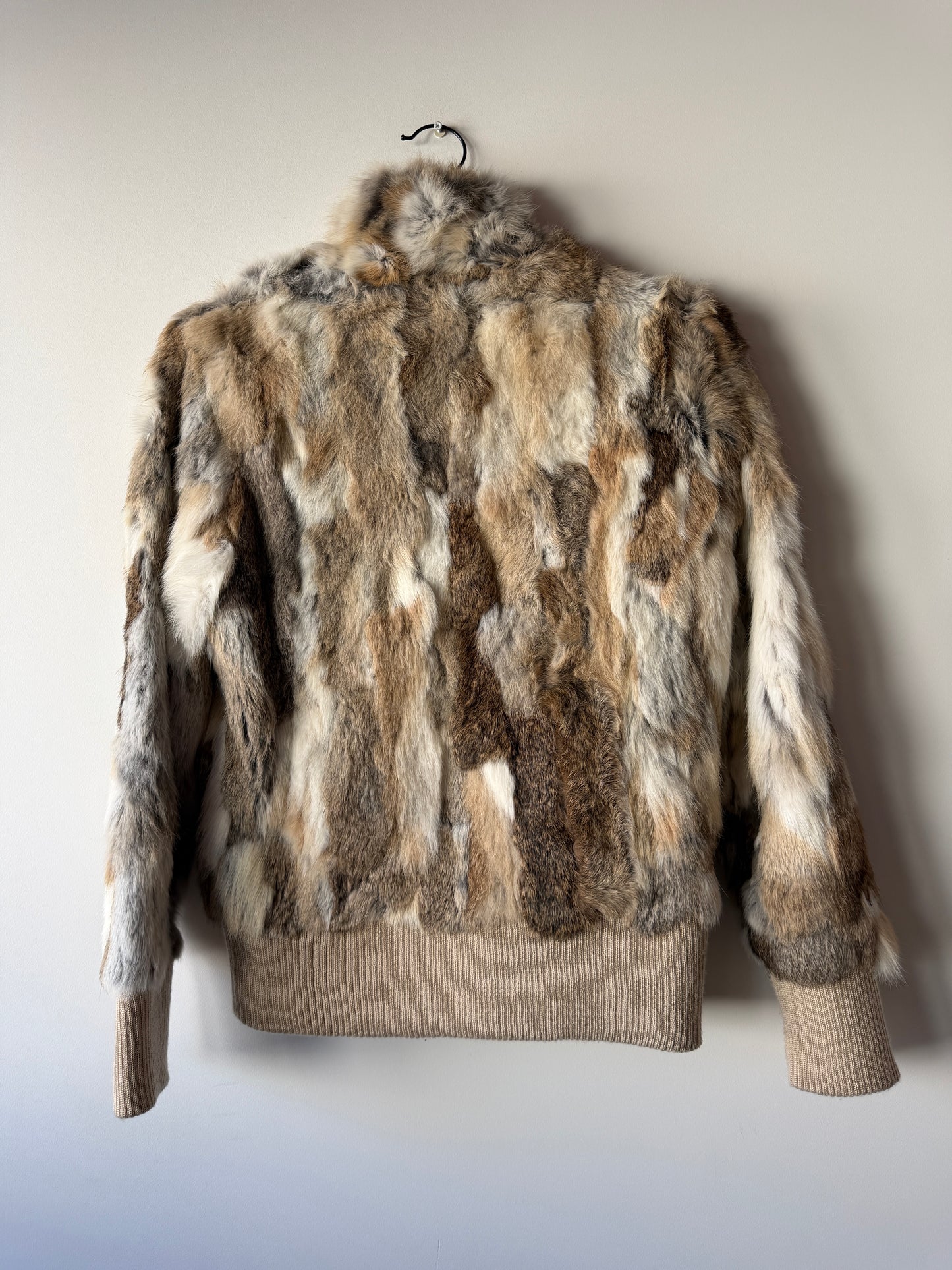 Veste en fourrure multicolore