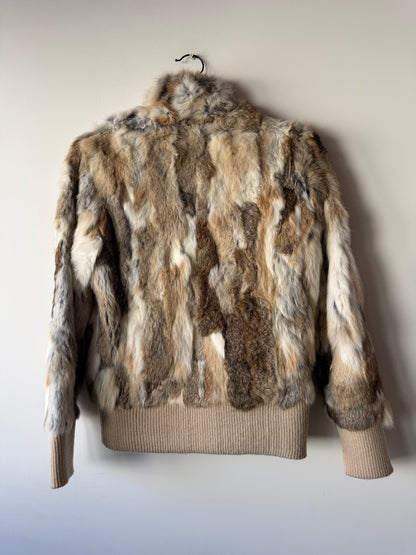 Veste en fourrure multicolore