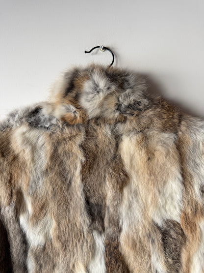 Veste en fourrure multicolore