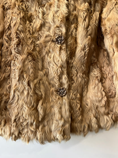 Manteau en fourrure beige