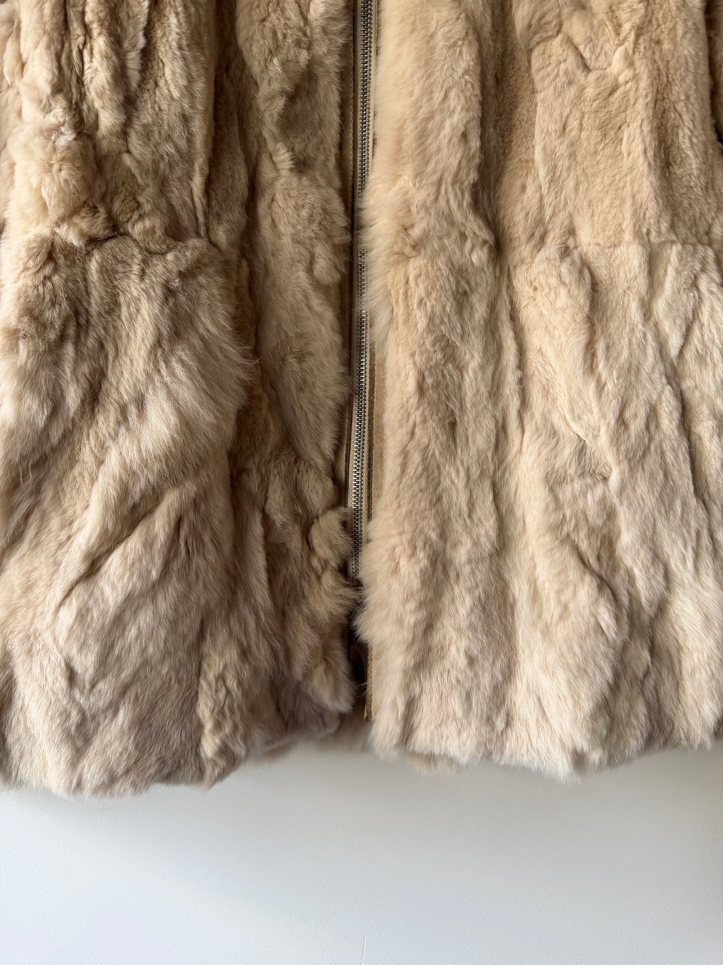 Veste en fourrure écrue