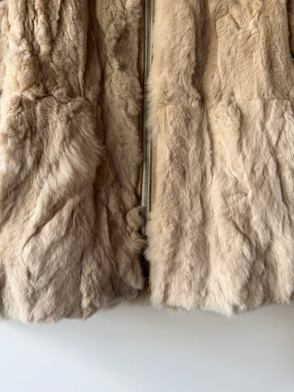 Veste en fourrure écrue