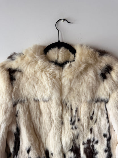 Veste en fourrure bicolore
