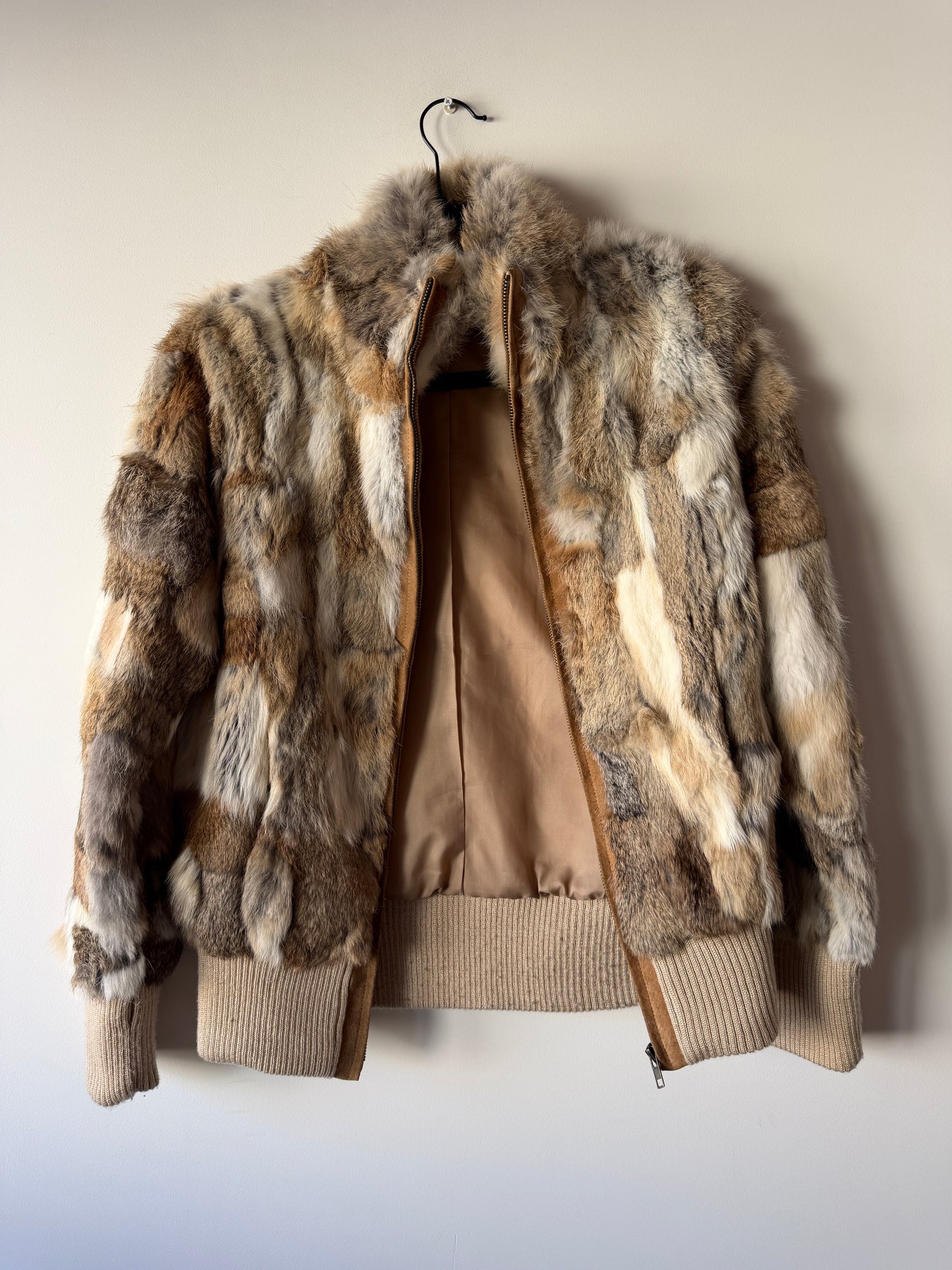 Veste en fourrure multicolore