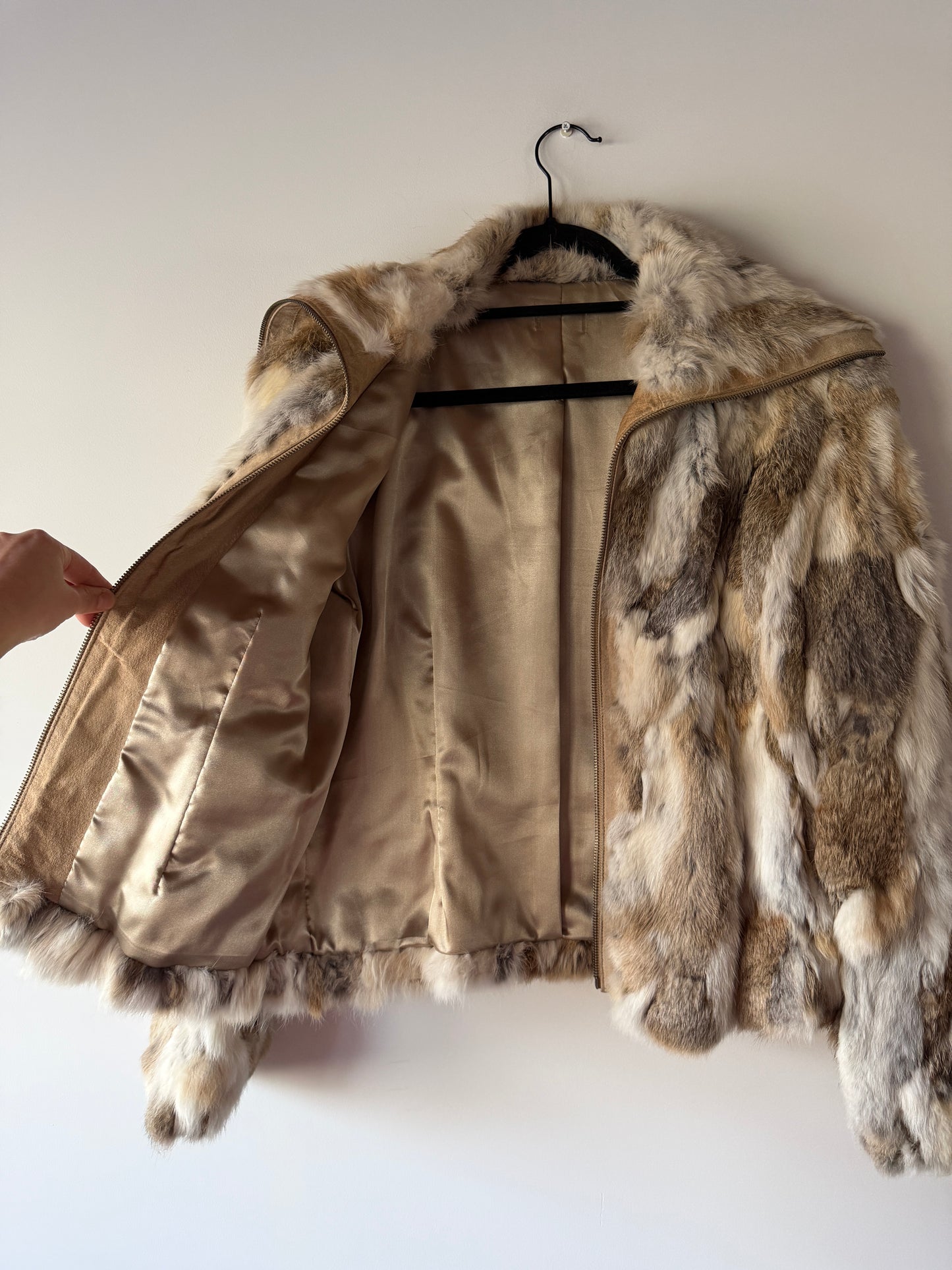 Veste en fourrure multicolore