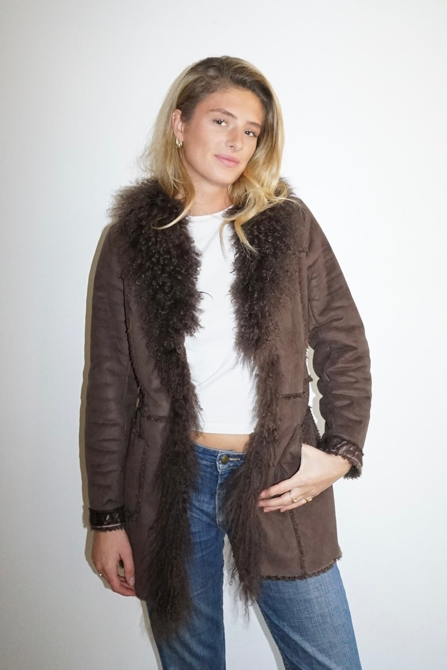 Manteau Afghan marron