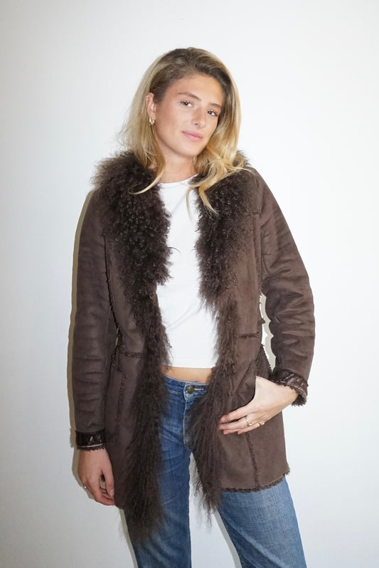 Manteau Afghan marron