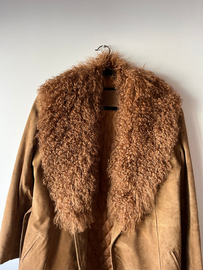 Manteau Afghan mi-long camel