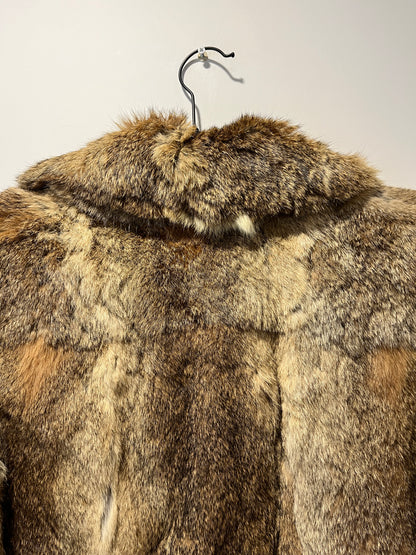 Manteau en fourrure gris maronné