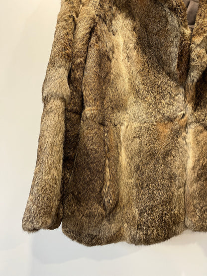Manteau en fourrure gris maronné