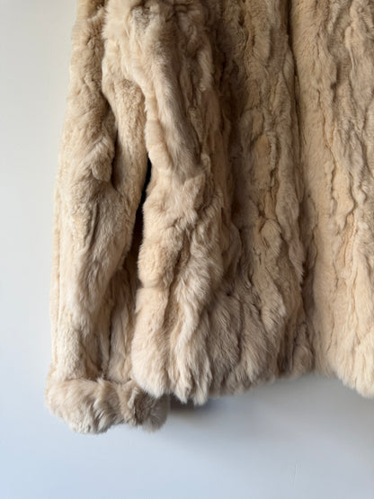 Veste en fourrure écrue