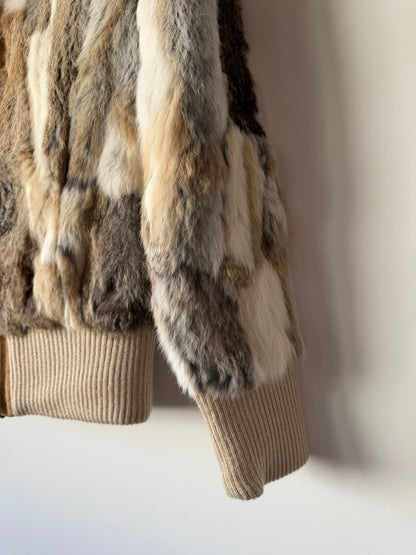 Veste en fourrure multicolore