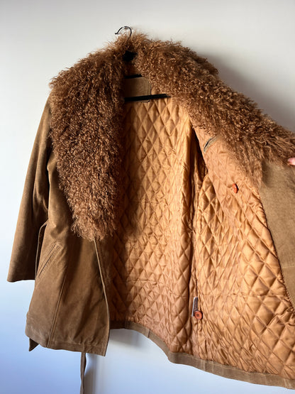 Manteau Afghan mi-long camel