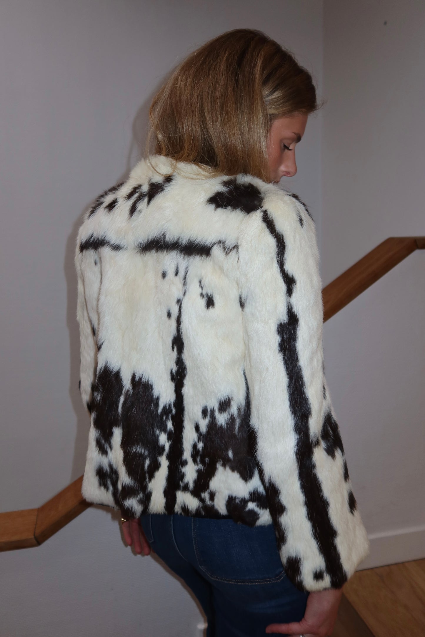 Veste en fourrure bicolore