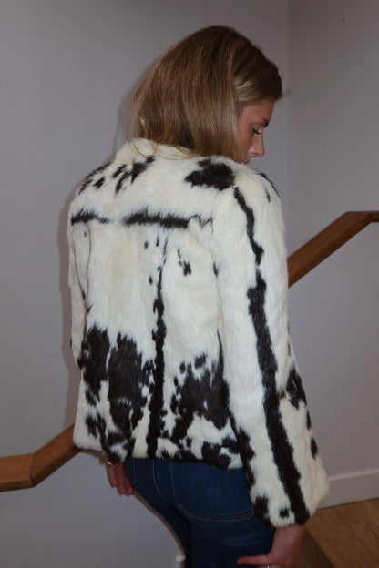 Veste en fourrure bicolore