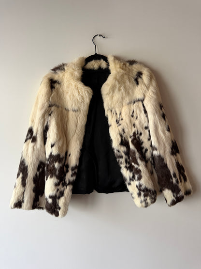 Veste en fourrure bicolore