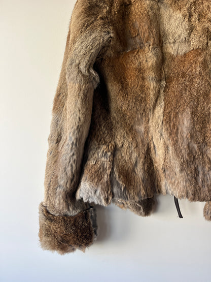 Veste en fourrure marron