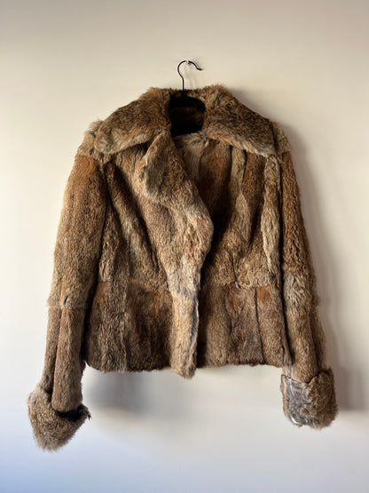 Veste en fourrure marron