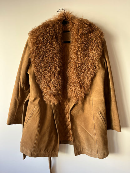 Manteau Afghan mi-long camel