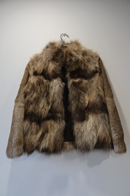 Manteau en fourrure bi-matière