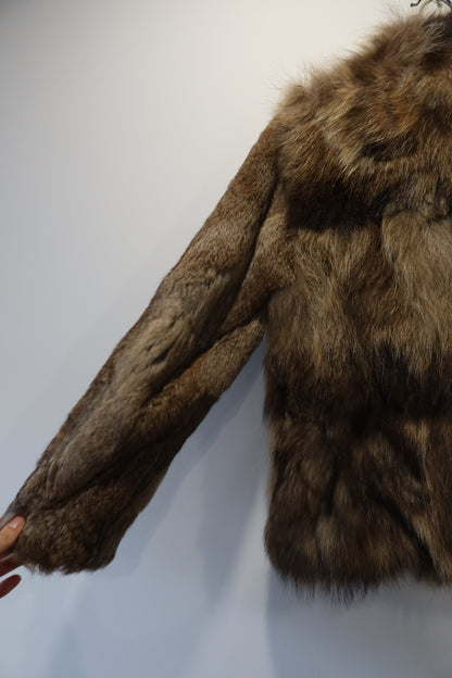 Manteau en fourrure bi-matière