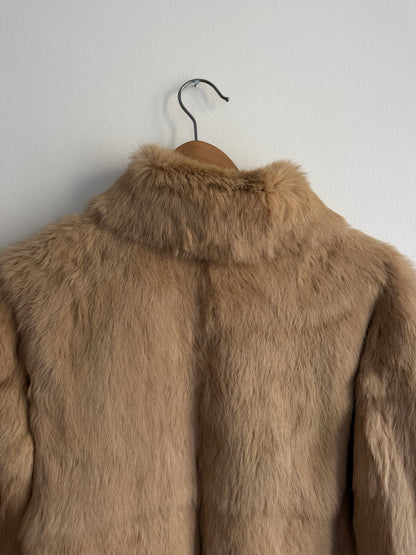 Veste en fourrure beige